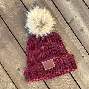 Love Your Melon Burgundy Pom Beanie